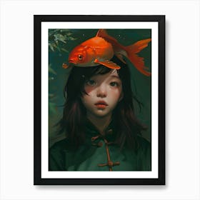 Goldfish Girl Art Print