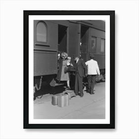 Passenger, Alighting From Morning Train, Montrose, Colorado By Russell Lee Art Print