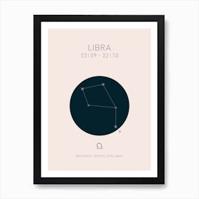 Libra Star Sign In Light Art Print