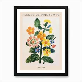 Spring Floral French Poster  Lantana 2 Art Print