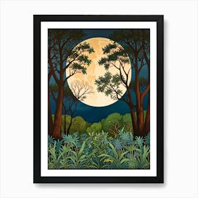 William Morris Rose Moonlight In The Jungle Art Print