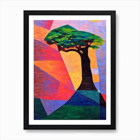 Montezuma Cypress Tree Cubist Art Print