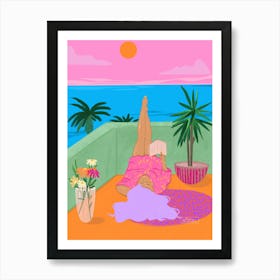 Sunny Day in Sitges Art Print