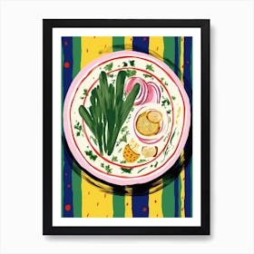 A Plate Of Carrots, Top View Food Illustration 4 Art Print