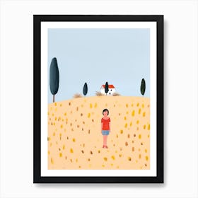 Tuscany, Tiny People And Illustration 3 Art Print