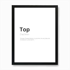 Top Definition Meaning Art Print