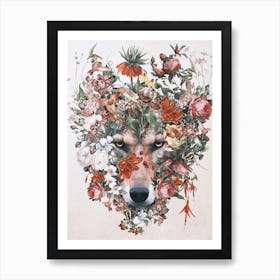 Flower Wolf Art Print