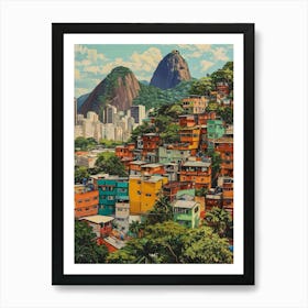 Rio De Janeiro Kitsch Cityscape 2 Art Print