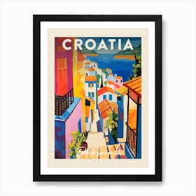 Dubrovnik Croatia 4 Fauvist Painting  Travel Poster Art Print