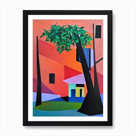 Paper Mulberry Tree Cubist Art Print