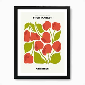 The Fruit Market Cherries Illustration Maximalist Art Print