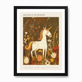 Unicorn In The Meadow Muted Pastels 2 Poster Art Print