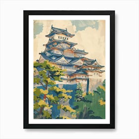 Himeji Castle Mid Century Modern 2 Art Print
