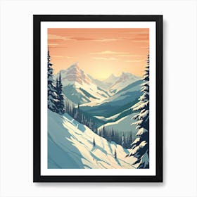 Banff Sunshine Village   Alberta, Canada   Colorado, Usa, Ski Resort Illustration 1 Simple Style Art Print
