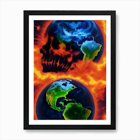 Earth In Flames Art Print