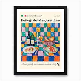 La Bottega Del Mangiare Bene Trattoria Italian Poster Food Kitchen Art Print