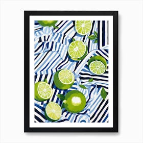 Limes Fruit Summer Illustration 1 Art Print