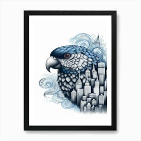 Mocha New York City Parrot Art Print