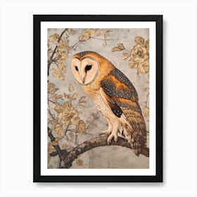 Oriental Bay Owl Japanese Painting 3 Art Print