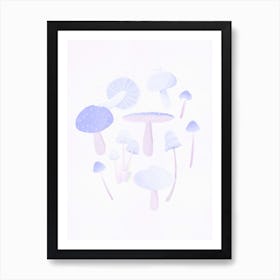 Lilac Mushrooms Art Print