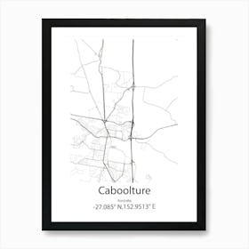 Caboolture,Australia Minimalist Map Art Print