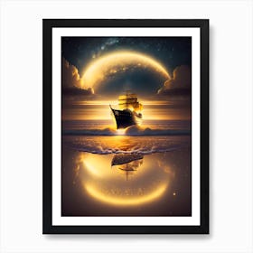 Ship In The Sea Art Print