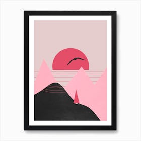 Minimal Sunset 15 Art Print