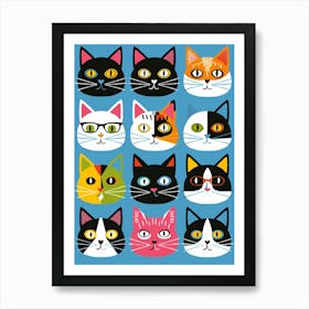 Cats With Glasses Art Print