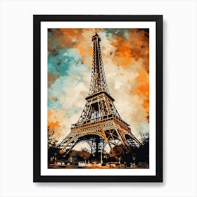 Eiffel Tower Paris France Sketch Drawing Style 7 Art Print