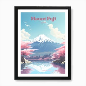 Mount Fuji Japan Spring Modern Travel Art Art Print