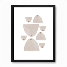 Minimalist White Shapes Composition Rustic Art Art Print