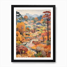 Autumn Gardens Painting Rikugien Gardens Japan 1 Art Print