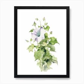 Beehive With Morning Glory Watercolour Illustration 1 Art Print