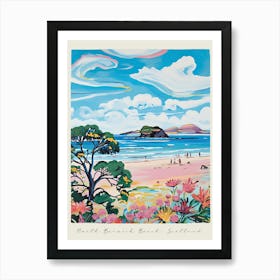 Poster Of North Berwick Beach, East Lothian, Scotland, Matisse And Rousseau Style 2 Art Print