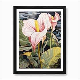 Flamingo Flower 3 Flower Painting Art Print