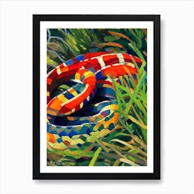 California Red Sided Garter Snake 1 Painting Art Print