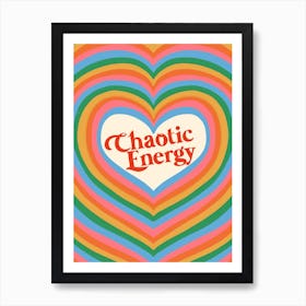 Chaotic Energy 70s Heart Art Print