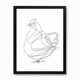 Rooster animal lines art Art Print