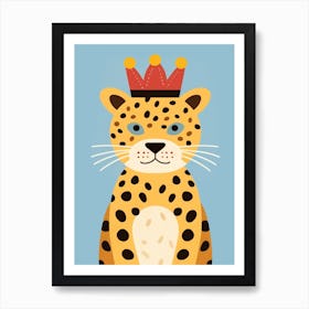 Little Jaguar 1 Wearing A Crown Art Print