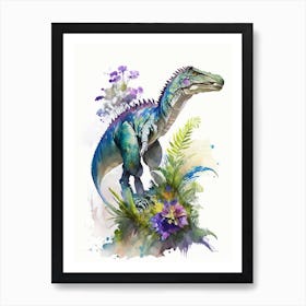 Kritosaurus Watercolour Dinosaur Art Print