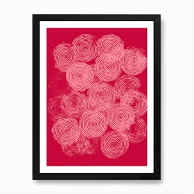 Radial Block Print In Magenta Art Print