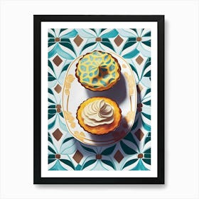 Dessert Cupcake Wall Art For Kitchen Art Print