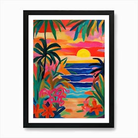 Colorful Sunset At The Beach Art Print