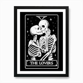 The Lovers - Death Skull Valentines Gift Art Print