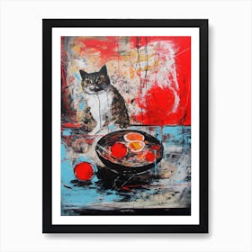 Amaryllis With A Cat 4 Abstract Expressionism  Art Print