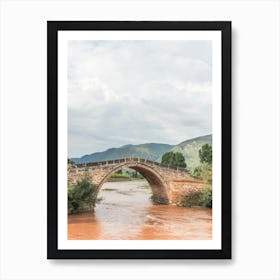 Bridge Over A River In Shaxi, China Art Print