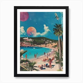 Ibiza   Retro Collage Style 3 Art Print