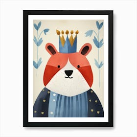 Little Red Panda 5 Wearing A Crown Art Print