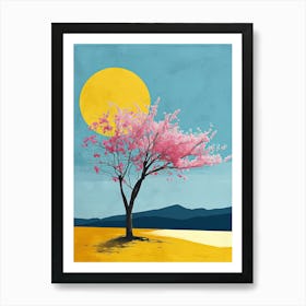 Cherry Blossom Tree, Minimalism Art Print