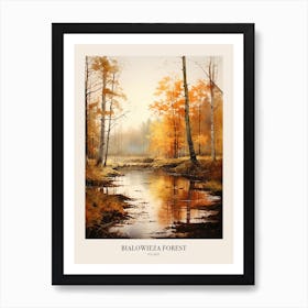 Autumn Forest Landscape Bialowieza Forest Poland 2 Poster Art Print